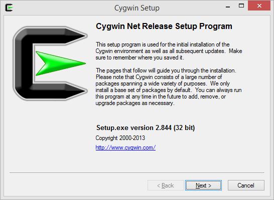 D nt install Cygwin if MinGW was just installed. T install Cygwin: Run Cygwin Net Release Setup Prgram : Installing and Updating Cygwin Packages: http://cygwin.cm/install.html setup-x86.
