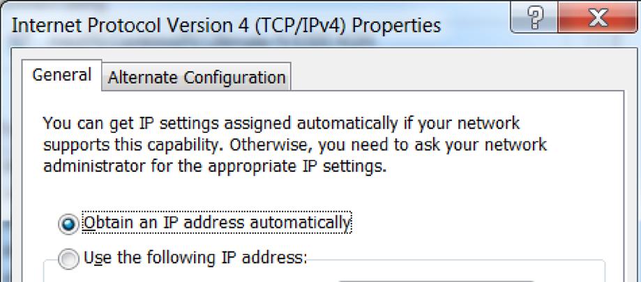 Figure 21 Search for Network Connections 14.4 Click on the Local Area Connection. See Figure 22. Figure 23 Select Internet Protocol Version 4 14.