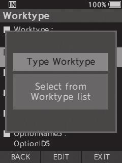 1 Press the + or button to select the Worktype. 2 Press the OK/MU button. 5 Press the + or button on the Worktype information screen to select the Option Item, then press the OK/MU or 9 button.