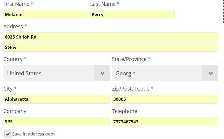 Address Book add a ship-to address at checkout Fill in the ship-to address. To save for future online purchases, click Save in address book. Note: When you save an address, it will store online only.