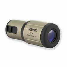 Monoculars Optelec PowerScope Monoculars Compact and lightweight. Smooth barrel rotation for easy focusing. Clip-On Monoculars can be clipped directly on to spectacle frames.