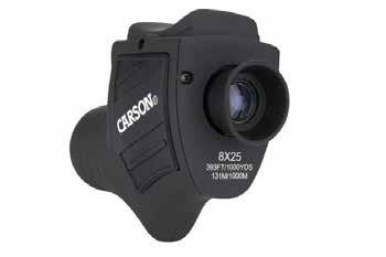 All Hand-Held Monoculars include a detachable neck strap and case, several include protective caps. 0215 Hand-Held Mini Monocular Magnification 3.15 x 25, Focus: to 10.25 in.