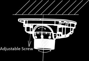 Loosen the adjustable screw to adjust the pan angle (±30 ), the tilting angle (0 to 8 ), and the rotation