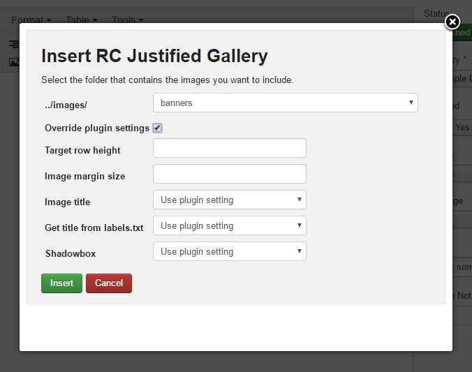 You might want to override some of the plugin s settings for the particular gallery you re adding. In that case, check the box marked Override plugin settings.