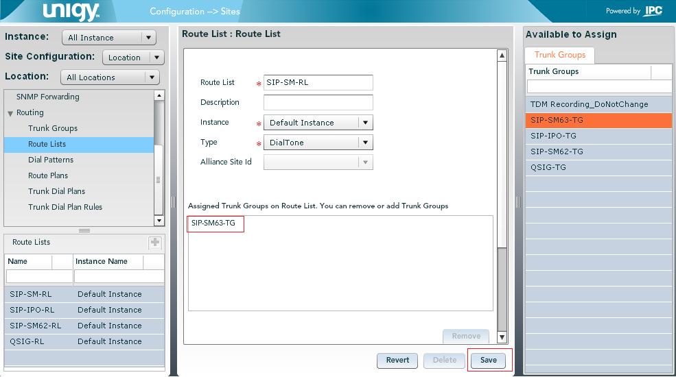 7.4. Administer Route Lists Select Routing Route Lists in the left pane, and click the Add icon ( pane to add a new route list.