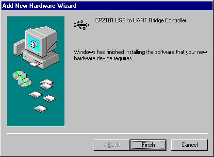 USB driver installation Dialog 5: Accomplish this installation step with the button <Finish> Step2: Installation of the "2D USB Composite Device" The installation of step 2