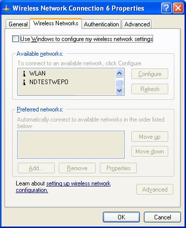 4. Don t select Use windows to configure my wireless