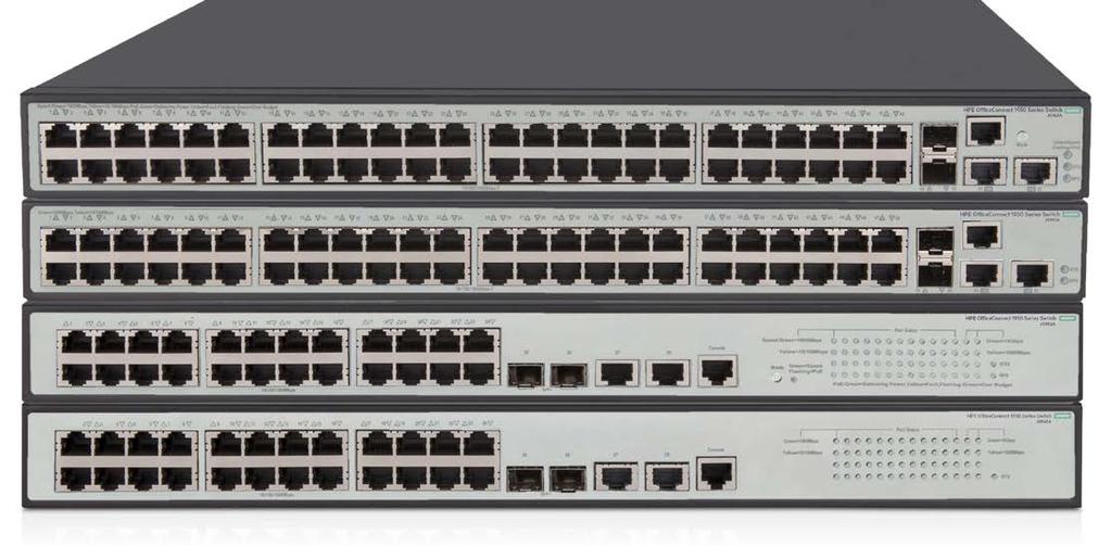 Overview Models HPE OfficeConnect 1950 24G 2SFP+ 2XGT Switch HPE OfficeConnect 1950 48G 2SFP+ 2XGT Switch HPE OfficeConnect 1950 24G 2SFP+ 2XGT PoE+ Switch HPE OfficeConnect 1950 48G 2SFP+ 2XGT PoE+
