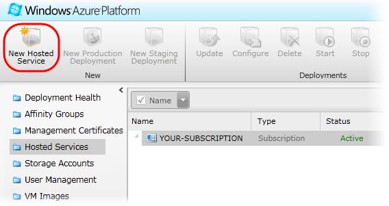 Figure 50 Creating a hosted service for your virtual machine 3.