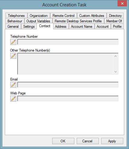 Contact Tab The contact tab allows for the configuration of contact related settings. Telephone Number Configures the telephone number for this user.