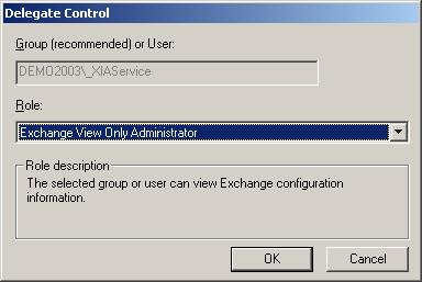 Settings Tab (Exchange 2003) When the Exchange version is set to Exchange 2003 the settings tab requires the following information.
