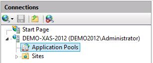Changing the service account password The service account password is assigned to the application pool in IIS.
