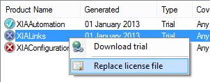 Install a license file To install a license (this process is