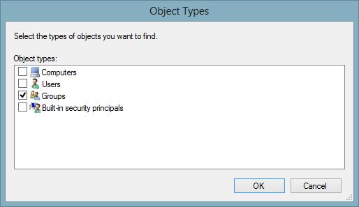 Object Types Dialog The object types dialog allows the selection
