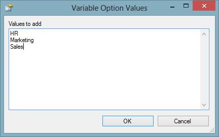 Add Multiple Values To add multiple values simultaneously right click the values list and select Add Multiple Values The