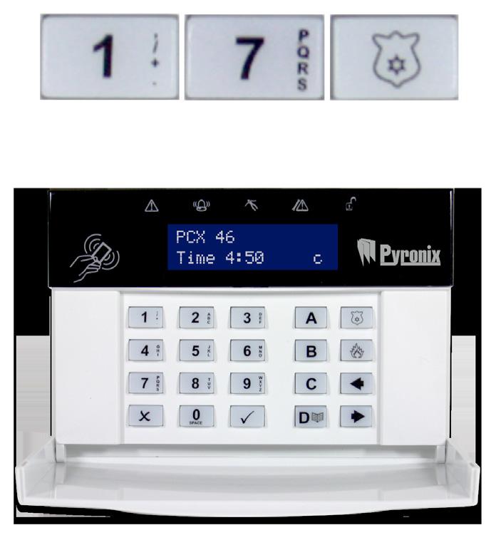 Chime Feature: PA from keypad: Fire Alarm from keypad: This feature can be set up by your installer and is most commonly enabled for