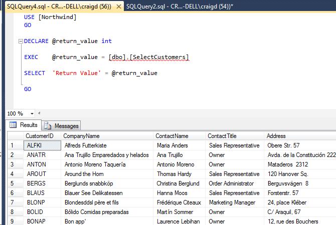Stored Procedures with SQL Server and T-SQL 6.