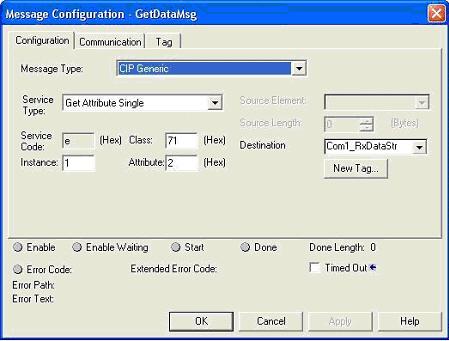 Request Data from DeviceMaster 6.4.7.3. Request Data from DeviceMaster Use the Configuration tab in the Message Configuration dialog to request data from a specified serial port on the DeviceMaster.