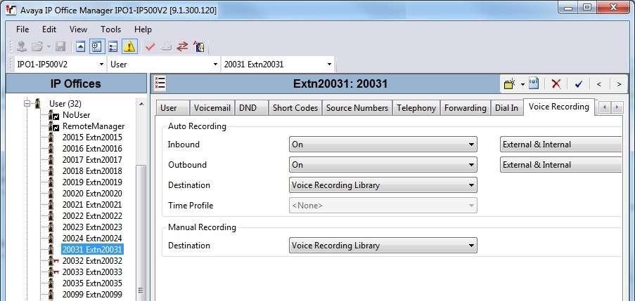 5.2. Administer Users From the configuration tree in the left pane, select the first user from Section 3, in this case 20031.