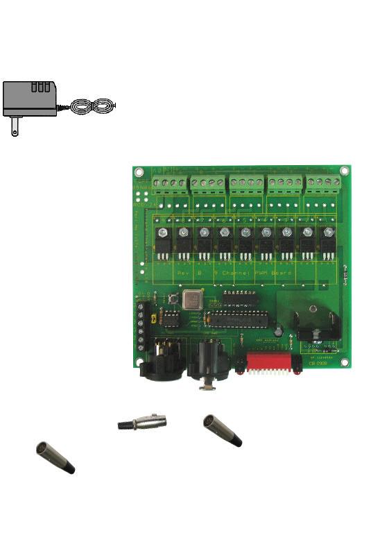 echnical DMX Duo Motor Driver Wall Plug Power Supply 912 Vdc @ 10 Amp Power Connection Board Electronics ()V Power Connection and Network V IN Ch9 Motor 2 MAX Load = 9 Amps total per Board Motor 1