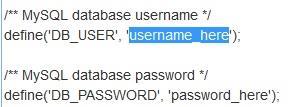 Then type your database username.