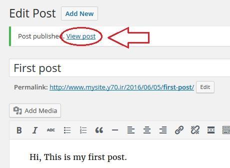 4) Getting started with WordPress 40 Click View post.