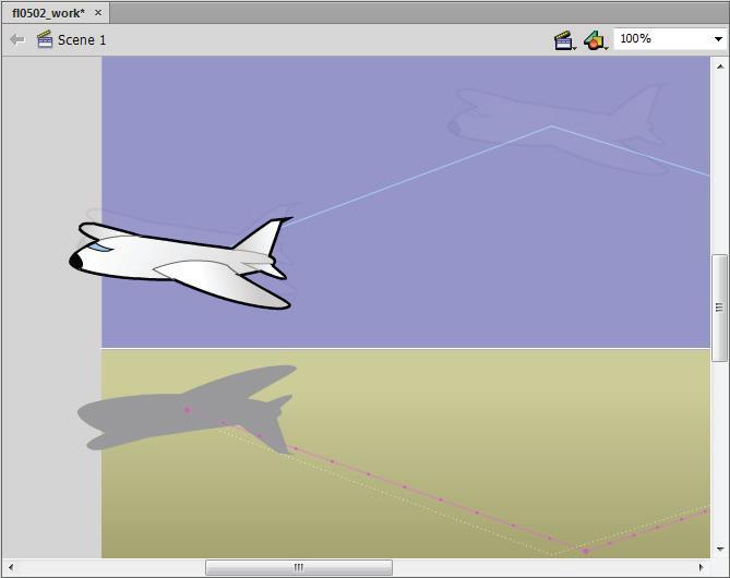 Create a tween span on the Shadow layer, and reposition the shadow on frame 15.