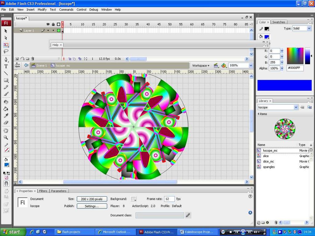 4. Making the Kaleidoscope Movie Clip Create a new movie clip symbol.