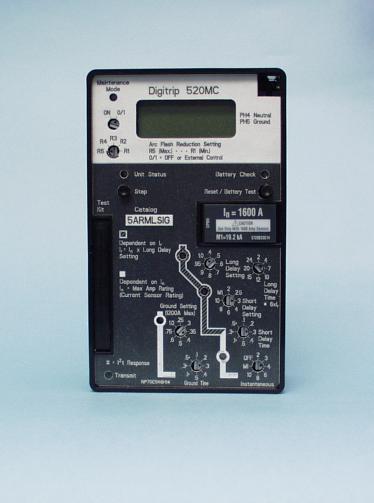 FIGURE 2. Digitrip 520MC with ARMs For the other two methods of arming the Maintenance Mode function, this switch must be in the position labeled 0/1.