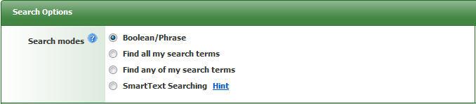 Basic Searching The Basic Search screen provides a single search box, at the top, into which you enter your search words and phrases as seen below.