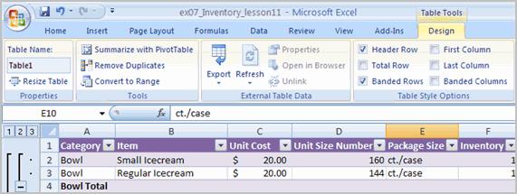 To Modify a Table: Select any cell in the table. The Table Tools Design tab will become active.