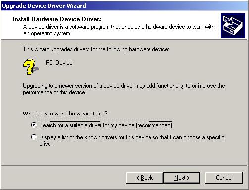 4.Please select "Search for a suitable driver for my device