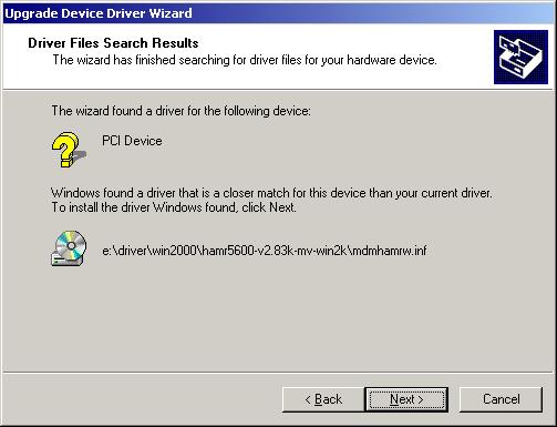 Windows will automatically copy the driver files and related