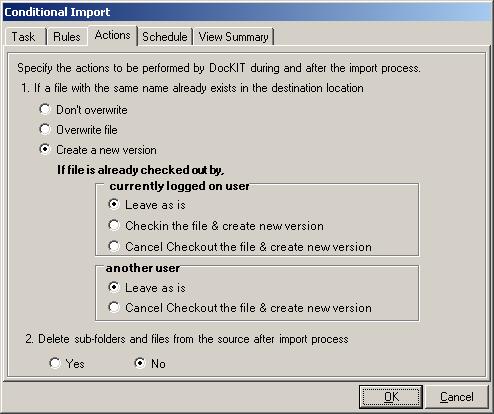 Chapter-8 Conditional Import DocKIT creates one additional version if the files get imported along with the metadata due to system environment constraints.