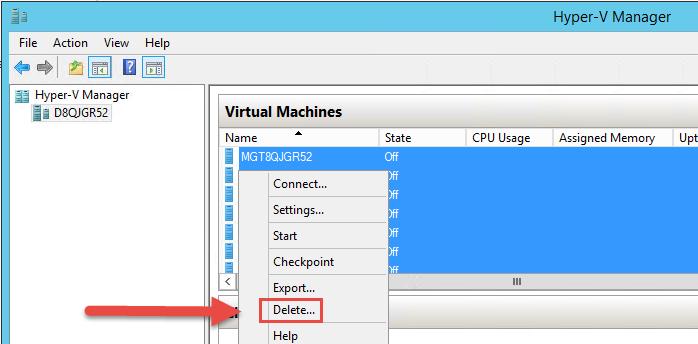 4. Once all VMs are in the Off state, right-click again (ensure they are still all selected), and choose