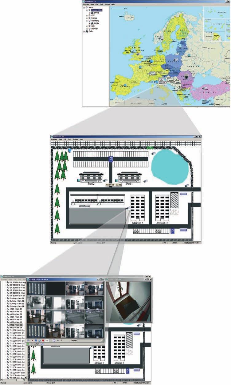 Digital Recording Systems Mapview function: integration of freely scalable maps / graphics (BMP or JPG format) to visualise locations and areas Minimum system requirements Processor: PC Pentium IV (1.