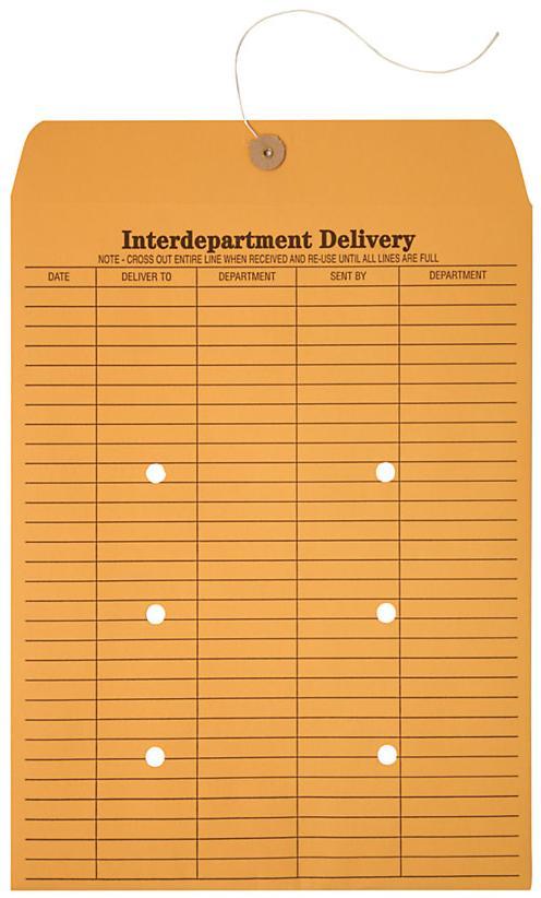 Interdepartment Delivery Envelope FRONT OF ENVELOPE Use