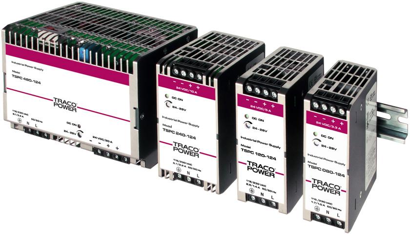 ) 3-year product warranty EMC LVD CB Scheme NKAA IEC 60950-1 UL 60950-1 EN 60950-1 UL 508 ATEX II3G EN 61558-2-8 IECEx EN 60204 The TSPC series are high performance DIN-rail mount power supplies for