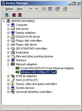 4. Click the right button of mouse on My Computer Properties Device Manager. Check whether it has WLAN adapter in one of the sockets or not.