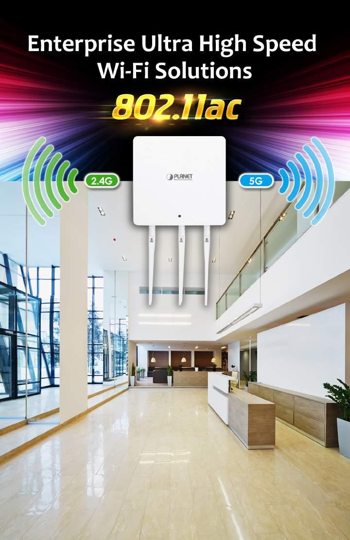 3at PoE PD 2.4G: 5dBi 5G: 5dBi 2.4G: 22.3at PoE PD Mobile Network - - - USB - - Access Point Client - Bridge Repeater (WDS) Universal Repeater (AP+Client) - WISP - - - WEP WPA/WPA2-PSK WPA/WPA2 802.