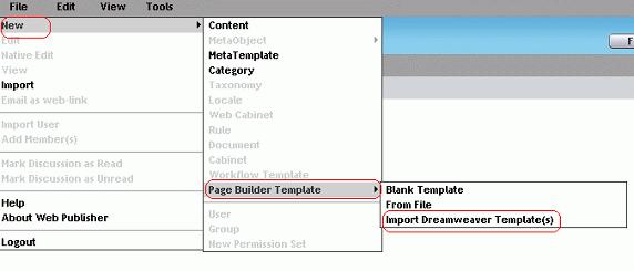 Using Page Builder to Create and Edit Web Pages The Import