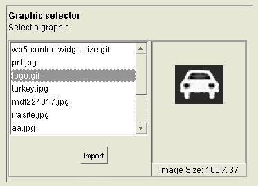 A file selector offers one of the following methods for choosing the file: Selection list The selected file opens on