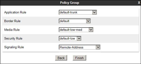 The screen below shows the Enterprise End Point Policy Group after the configuration was completed. 7.12.