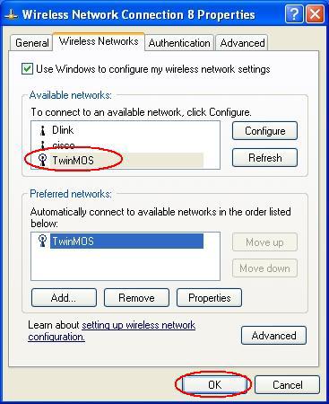 The Connect to Wireless Network window will contain a list of all the