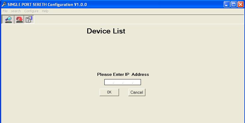 If converter and computer are in two different networks, you can configure device using Search by IP method. Please click on Search Search By IP menu.