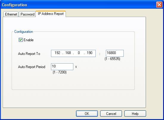 8.4.3 IP Address Report Select the check box before the Enable, the parameters can be configured: Auto Report To ----- Set the