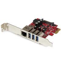 3-port PCI Express USB 3.0 card + Gigabit Ethernet StarTech ID: PEXUSB3S3GE This PCIe USB 3.0 card couples your peripheral and network connections into a single, scalable solution.