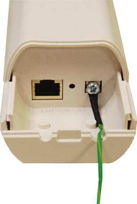 Remove the screw on the grounding point at the bottom of the Wireless Ethernet Extender. Remove the grounding screw Figure 3-4. Grounding point on the extender.