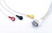 3-Lead ECG wires, Telemetry, IEC, Snap,