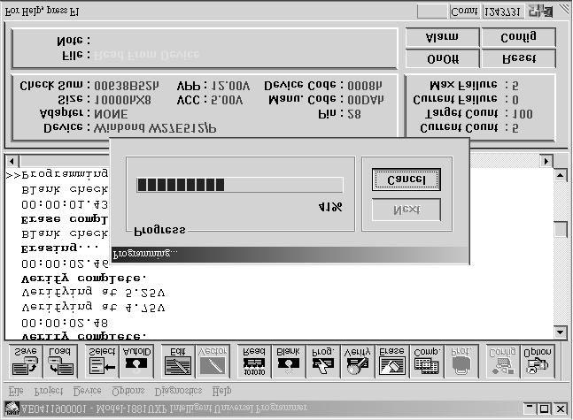 Figure 4-4 Programming progress screen Verifying a Device Menu Device / Verify Hot key Alt- V This function compares the contents of the active device with the